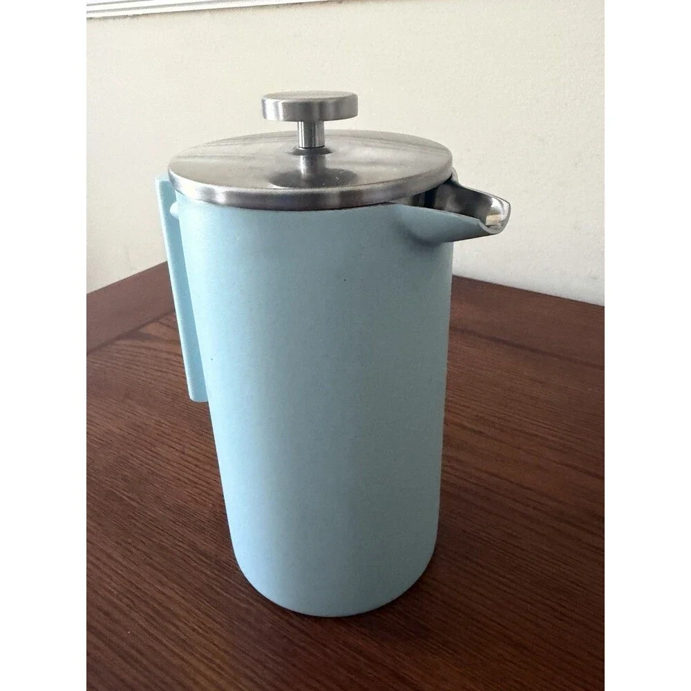 MIRA 34oz French Press Coffee Maker, Double Wall Insulated Stainless Steel, Blue